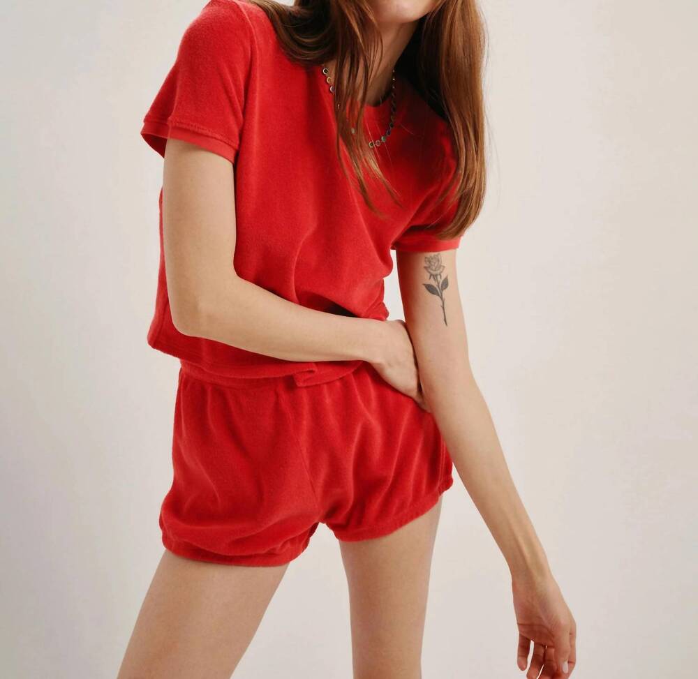 NEW SUZIE KONDI carpi terry tee in cherry